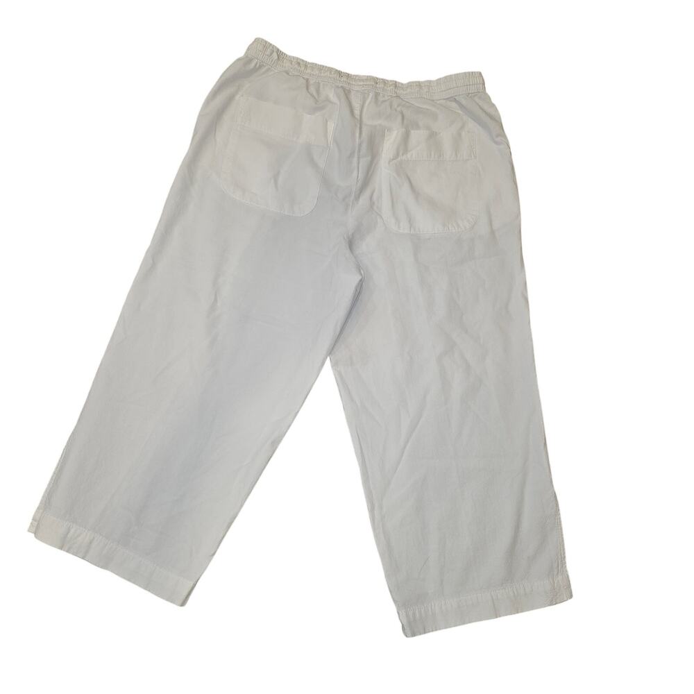 EUC Gloria Vanderbilt white, cotton, wide‎ leg with slit, capri pants sz M - Picture 2 of 7